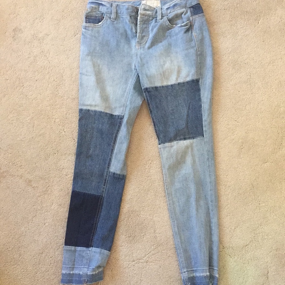 Free people patch-work jeans
